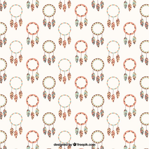 flat pattern with decorative dreamcatchers