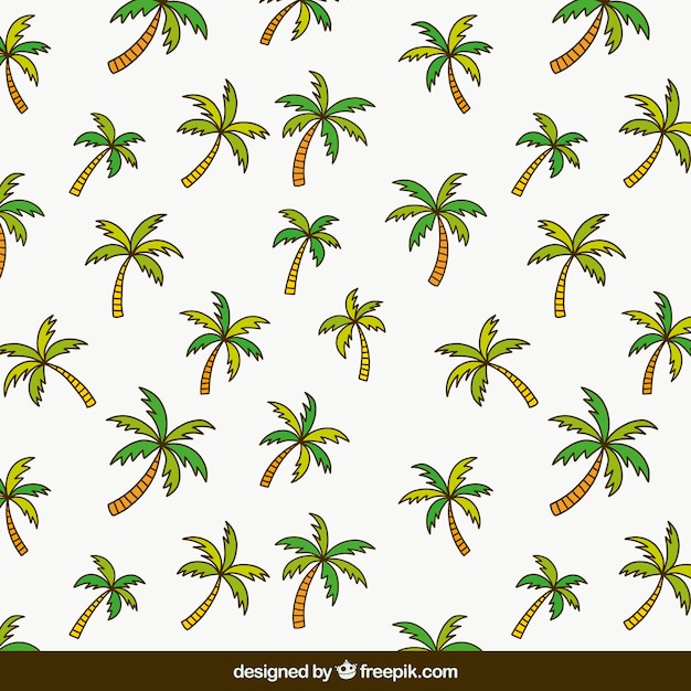 Flat pattern with palm trees