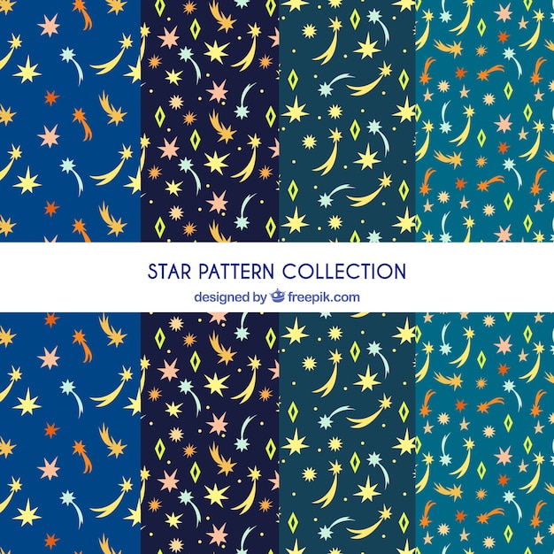 Flat patterns collection with stars