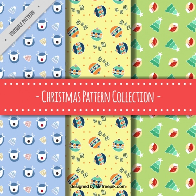 Flat patterns with christmas items