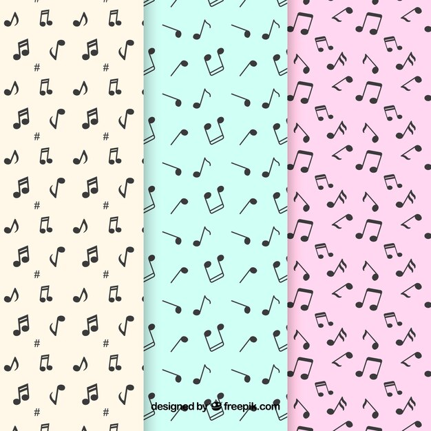flat patterns with decorative music notes