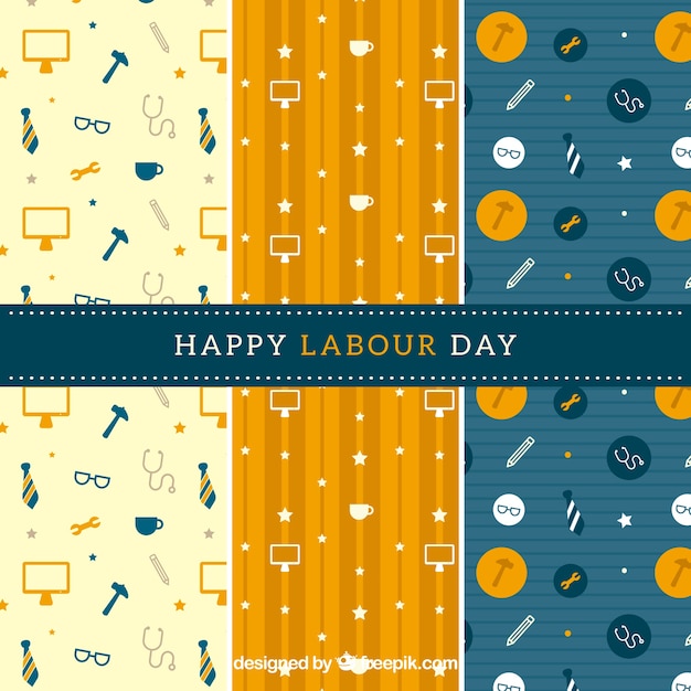 Free vector flat patterns for worker's day