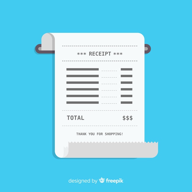 Free vector flat payment receipt