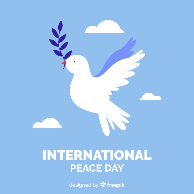 Free vector flat peace day background with dove