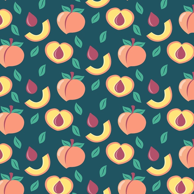 Flat peach pattern illustrated