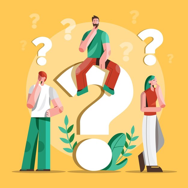 Free vector flat people asking questions illustration