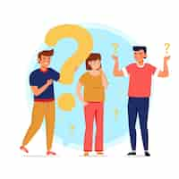 Free vector flat people asking questions illustration