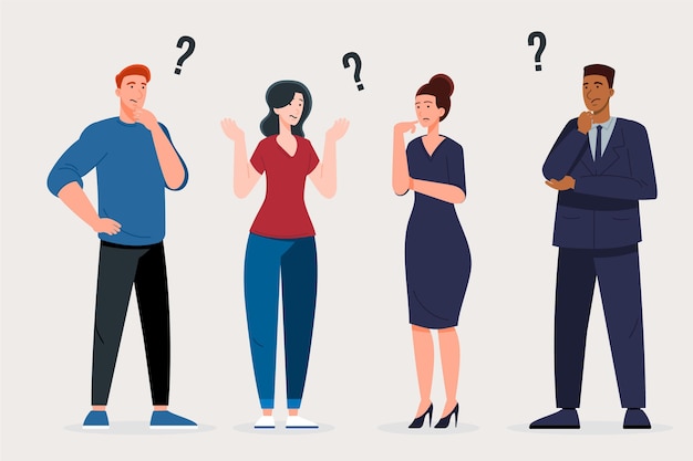 Free vector flat people asking questions