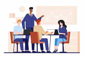 Free vector flat people on business training illustrated