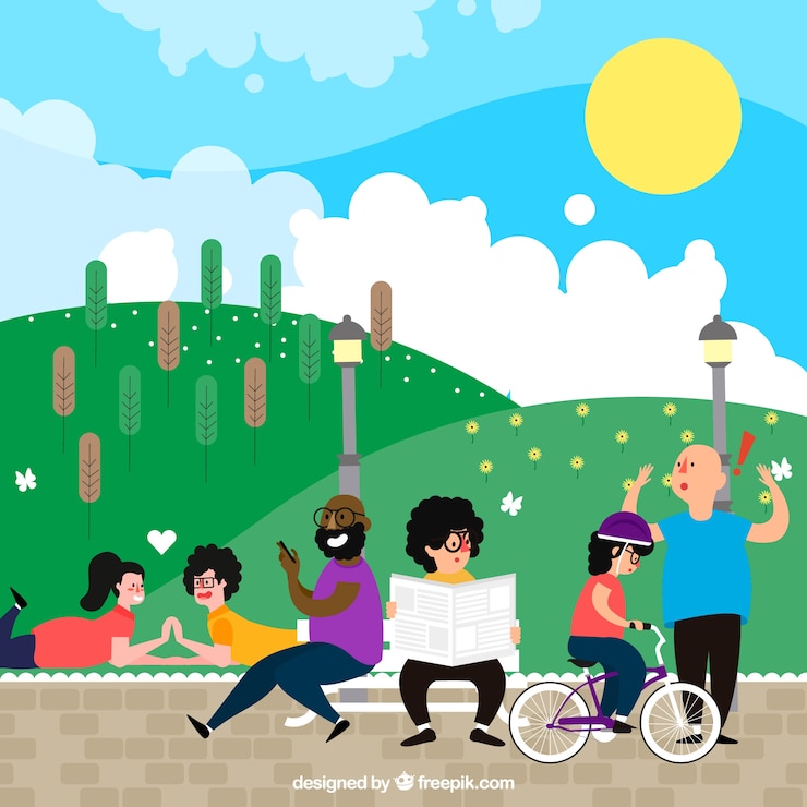 Free Vector flat people doing leisure outdoor activities