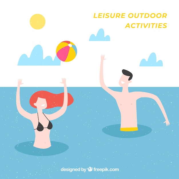 Free vector flat people doing leisure outdoor activities