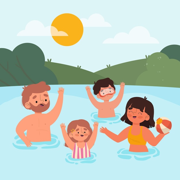 Free vector flat people doing outdoor activities