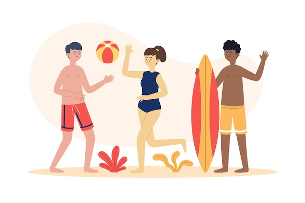 Free vector flat people doing sport outdoors