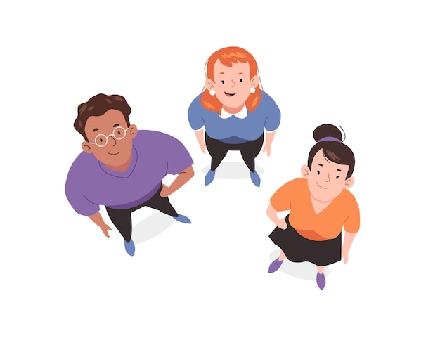 Free vector flat people looking up illustrated