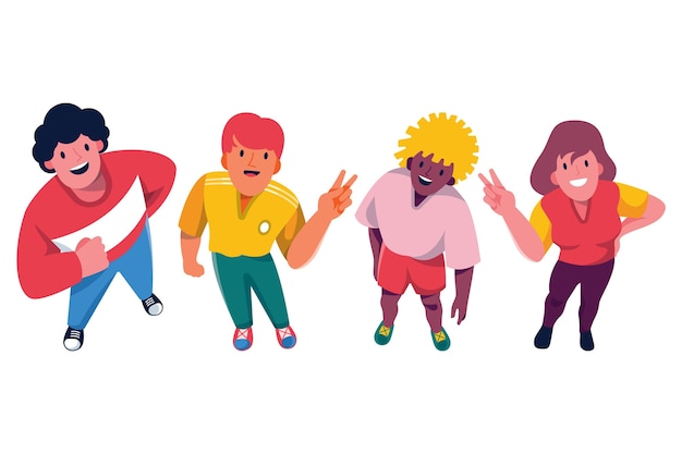 Free vector flat people looking up