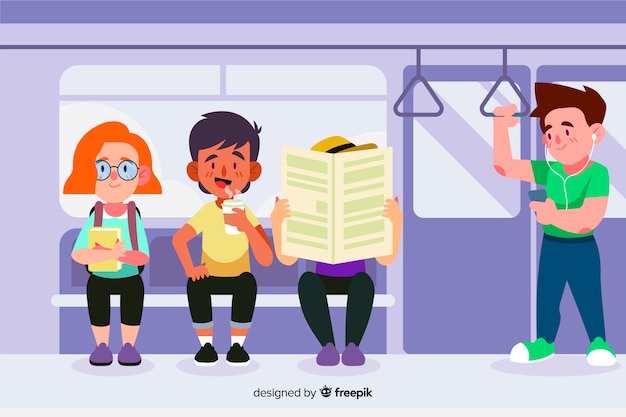 Flat people on the subway