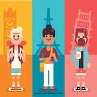 Free vector flat people traveling