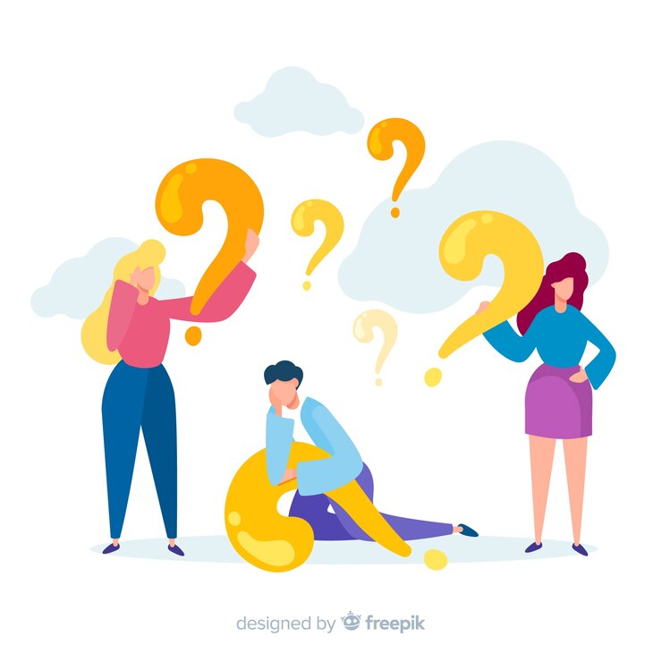 Free Vector flat people with question marks background