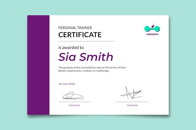 Flat personal trainer certificate