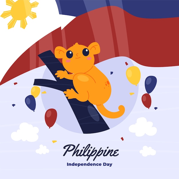 Плоская иллюстрация дня независимости филиппины