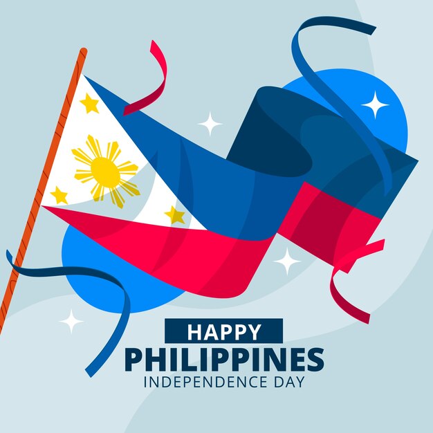 Flat philippine independence day illustration
