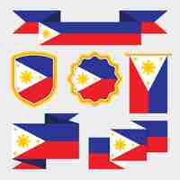 Free vector flat philippines flag set