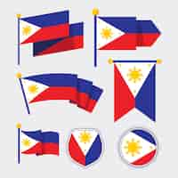 Free vector flat philippines flag set