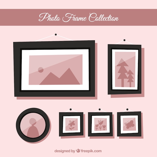 Flat photo frame set