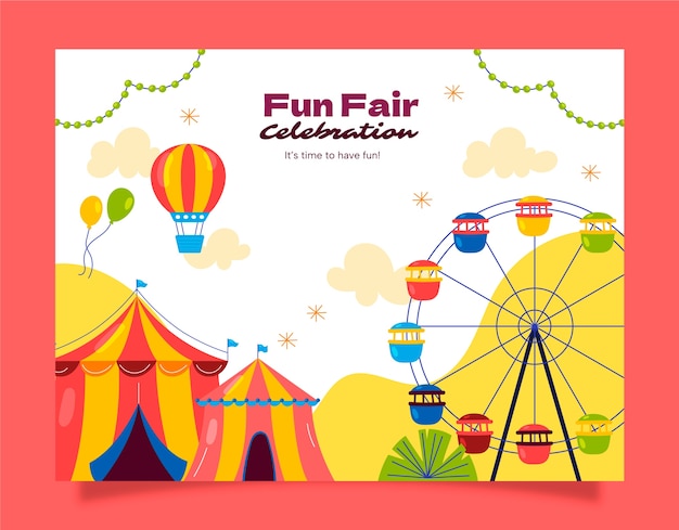 Free vector flat photocall template for amusement park