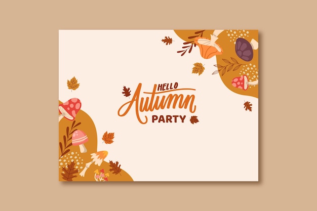 Free vector flat photocall template for autumn celebration