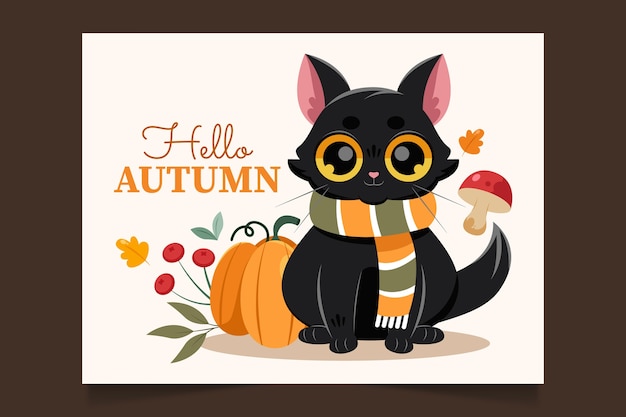 Flat photocall template for autumn celebration