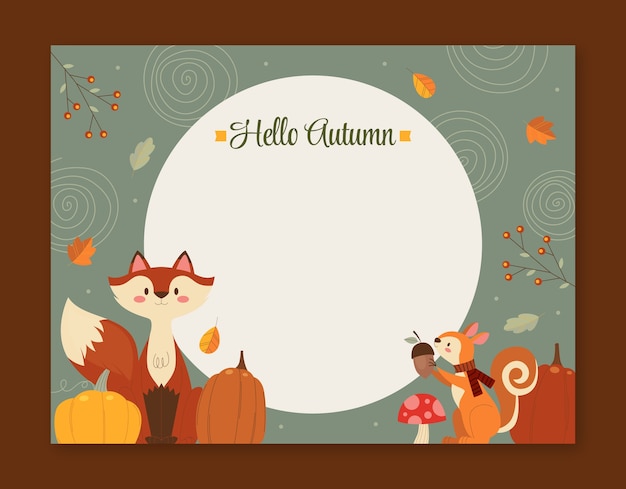 Free vector flat photocall template for autumn celebration