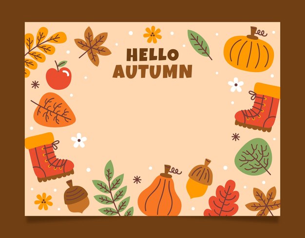 Flat photocall template for autumn celebration