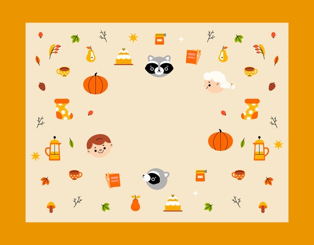 Flat photocall template for autumn celebration