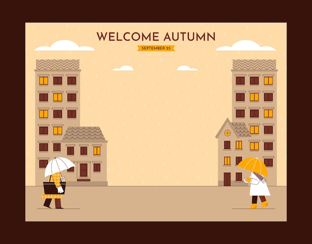 Flat photocall template for autumn celebration