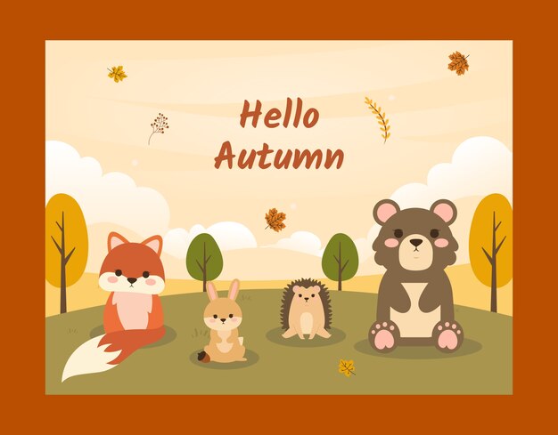 Flat photocall template for autumn celebration
