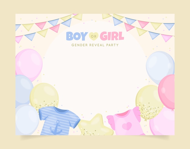 Free vector flat photocall template for gender reveal party