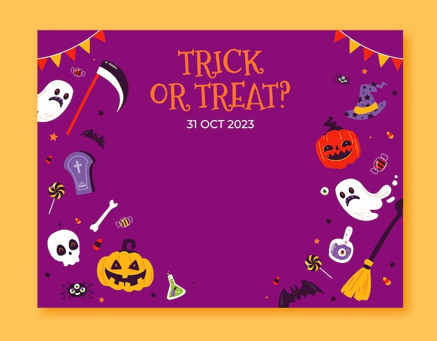 Flat photocall template for halloween season