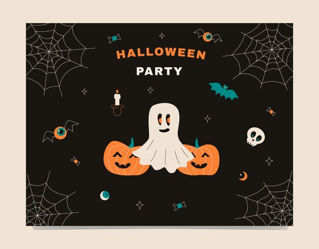 Flat photocall template for halloween season