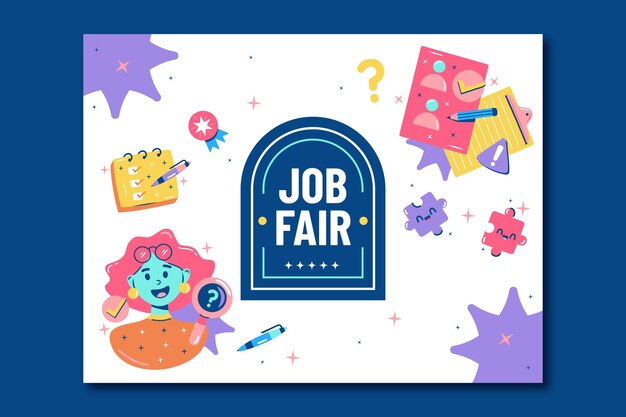 Flat photocall template for job fair event