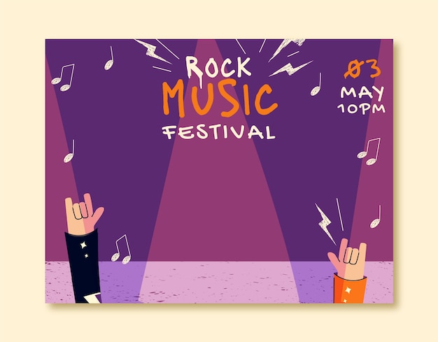 Flat photocall template for music festival