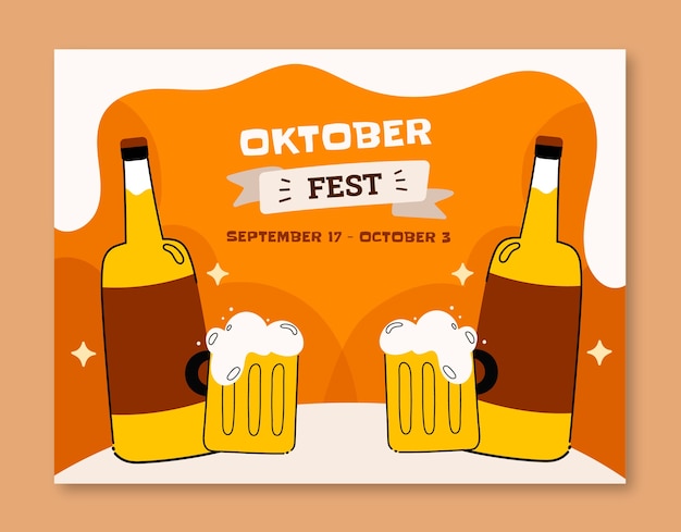 Flat photocall template for oktoberfest celebration