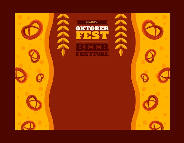 Free vector flat photocall template for oktoberfest festival