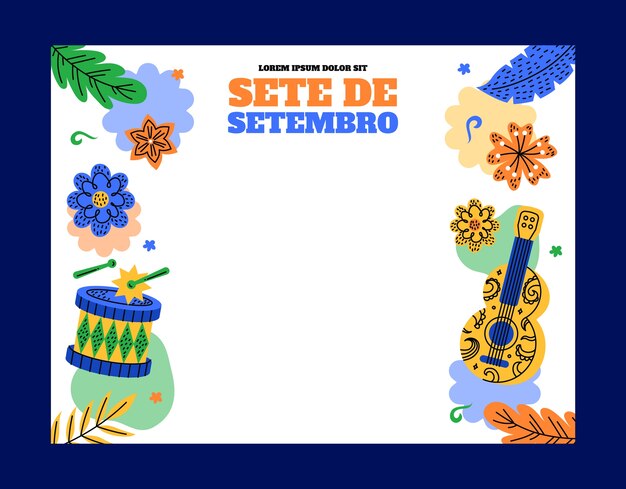 Flat photocall template for sete de setembro celebration