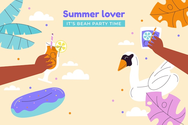 Free Vector flat photocall template for summer season