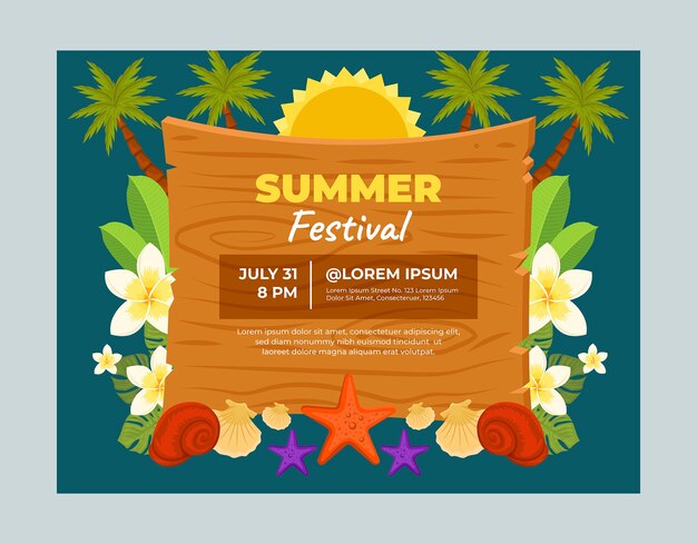 Flat photocall template for summertime