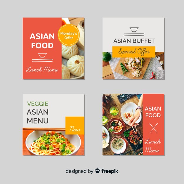Flat photographic food banner pack