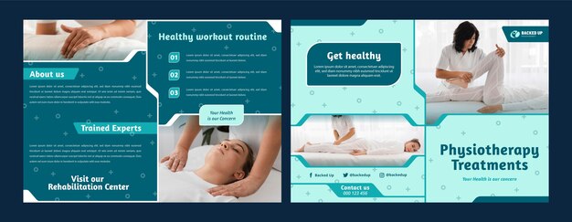 Flat physiotherapist brochure template