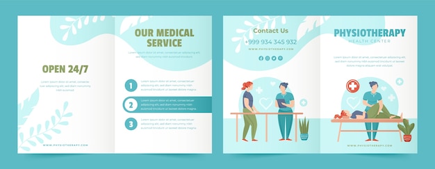 Free vector flat physiotherapist brochure template