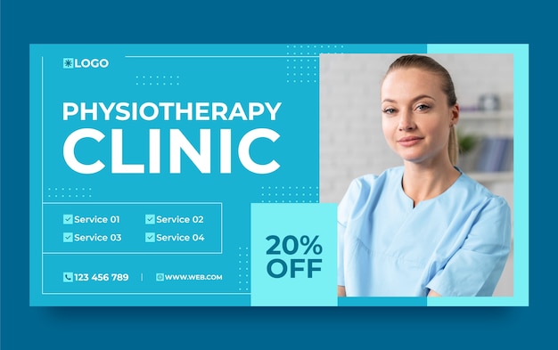 Free vector flat physiotherapist social media promo template